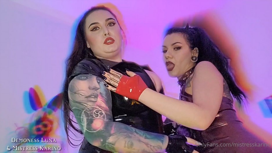 Mistress Karino and Demoness Luna - We Want to Blow Your Mind Boy - Are You Ready for a Brain Wash